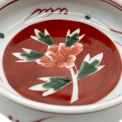 源右衛門窯(ゲンエモンガマ) 取皿揃え 赤絵牡丹見込 5Pセット