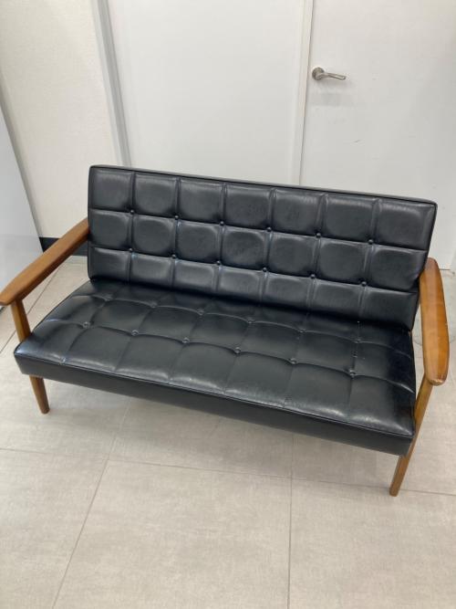 karimoku (カリモク) 2人掛けソファー ブラック×ブラウン Kチェア