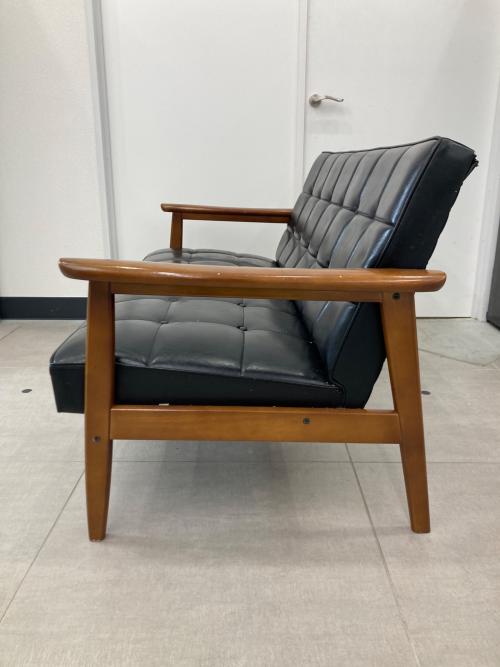 karimoku (カリモク) 2人掛けソファー ブラック×ブラウン Kチェア