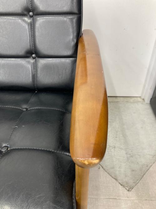 karimoku (カリモク) 2人掛けソファー ブラック×ブラウン Kチェア