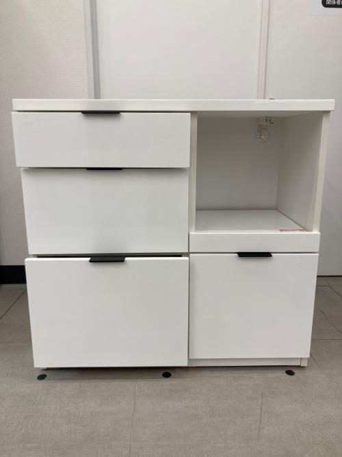 ニトリ キッチンカウンター ホワイト×ブラック エトナ