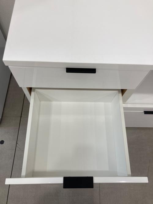 ニトリ キッチンカウンター ホワイト×ブラック エトナ