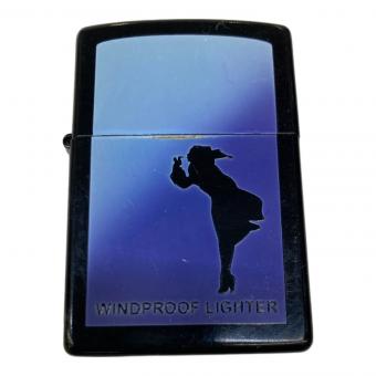 ZIPPO ブラック×ブルー はがれ有 2001年製