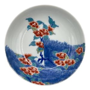 鍋島焼 飾り皿　未使用品　紫垣椿文