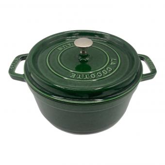 Staub (ストウブ) 両手鍋 SIZE 24cm グリーン ココット・ラウンド