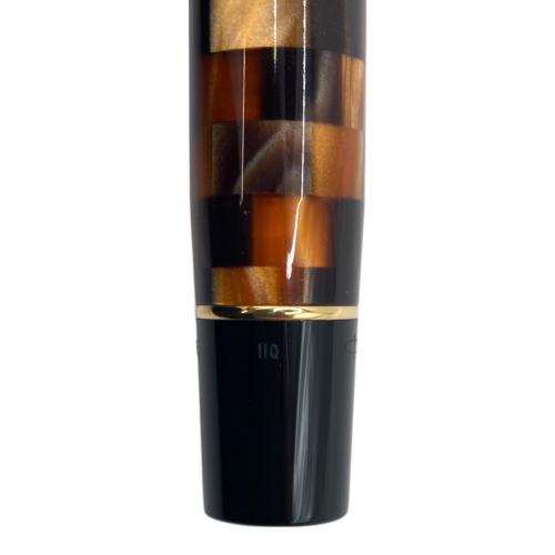 PARKER (パーカー) 万年筆 ペン先18K 750表記 インク無し  ブラウン デュオフォールドセンテニアルチェックアンバーGT