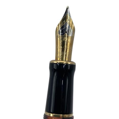 PARKER (パーカー) 万年筆 ペン先18K 750表記 インク無し  ブラウン デュオフォールドセンテニアルチェックアンバーGT