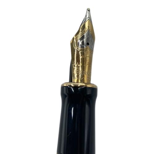 PARKER (パーカー) 万年筆 ペン先18K 750表記 インク無し  ブラウン デュオフォールドセンテニアルチェックアンバーGT