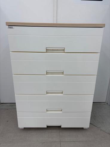 【送料込み】【中古品】ナチュラルウッド 収納チェスト ハイチェスト 幅80cm 4段 ナチュラルモダン 日本製 （ チェスト 引出し