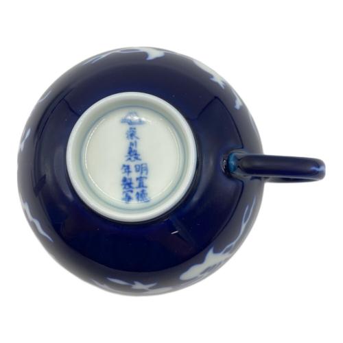 深川製磁 (フカガワセイジ) カップ&ソーサー 草花折枝白抜紋