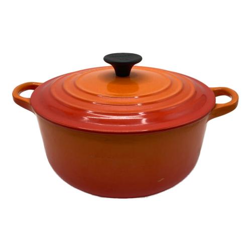 LE CREUSET (ルクルーゼ) 両手鍋 SIZE 20cm オレンジ ココット・ロンド