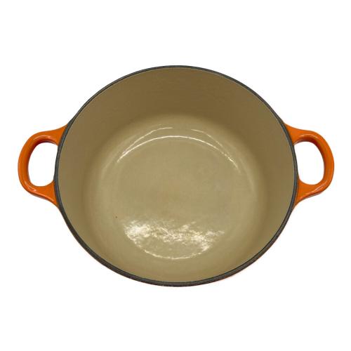 LE CREUSET (ルクルーゼ) 両手鍋 SIZE 20cm オレンジ ココット・ロンド