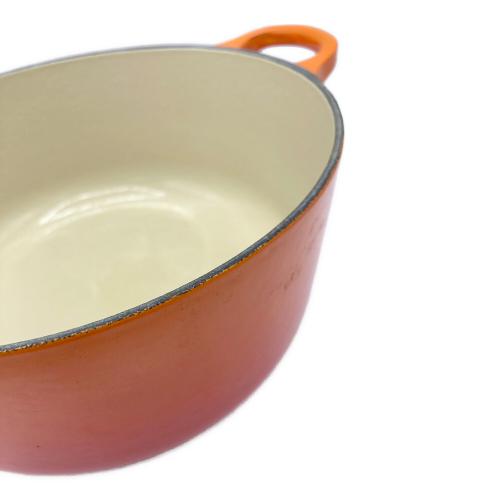 LE CREUSET (ルクルーゼ) 両手鍋 SIZE 20cm オレンジ ココット・ロンド