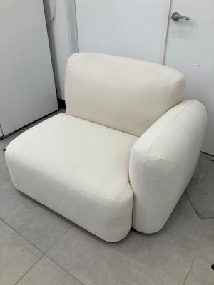 不二貿易 (フジボウエキ) 1人掛けソファー 左肘掛け クッション付 アイボリー Chamill