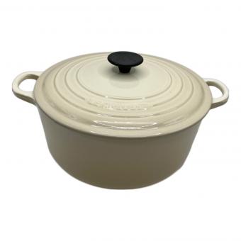 LE CREUSET (ルクルーゼ) 鍋 26cm ココット・ロンド アイボリー