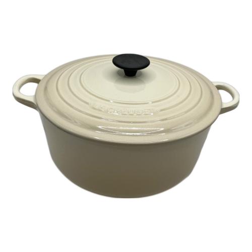 LE CREUSET (ルクルーゼ) 鍋 26cm ココット・ロンド アイボリー