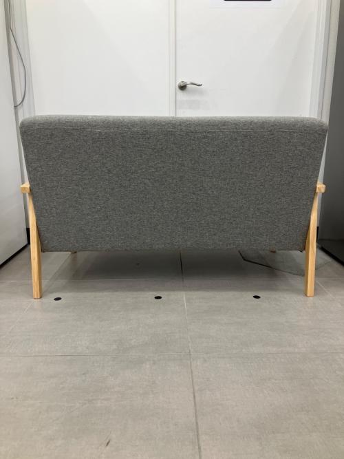 2人掛けソファー グレー×ナチュラル