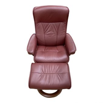 Ekornes (エコーネス) 1人掛けソファー バーガンディー ノルウェー製 オットマン付 1人掛け 31307 レザー ストレスレスチェア