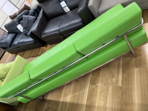 ベンチソファー 黄緑 228 3人掛け 合皮