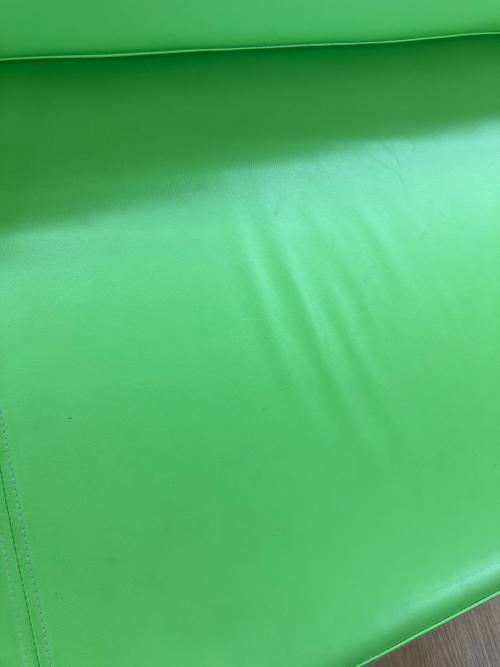 ベンチソファー 黄緑 228 3人掛け 合皮