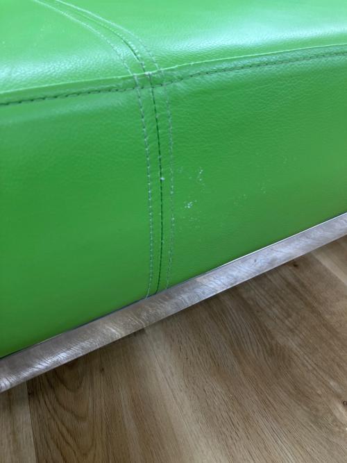 ベンチソファー 黄緑 228 3人掛け 合皮