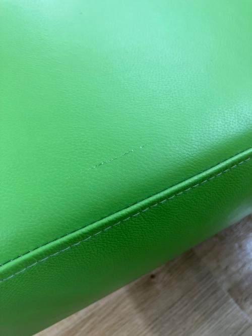 ベンチソファー 黄緑 228 3人掛け 合皮