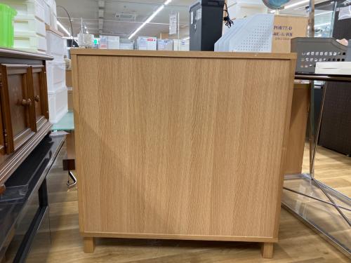 無印良品 (ムジルシリョウヒン) キャビネット ナチュラル 15 2枚扉 引出付き タモ材