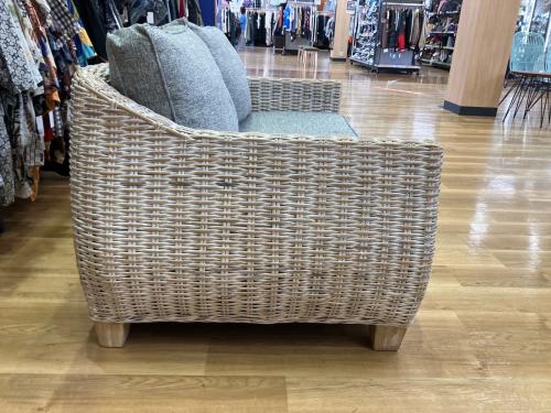 kayu style 2人掛けソファー 2人掛け ファブリック×ラタン Newポイントサーファソファ ホワイトウォッシュ 2シーターソファ