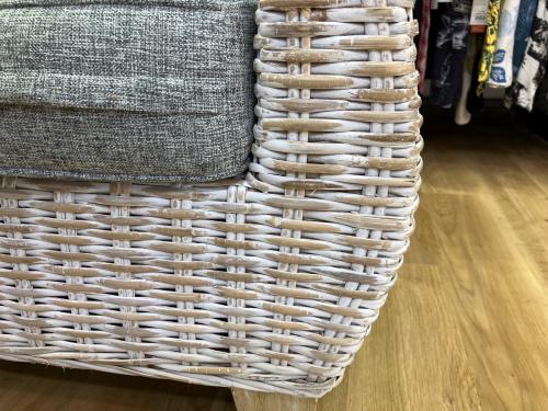 kayu style 2人掛けソファー 2人掛け ファブリック×ラタン Newポイントサーファソファ ホワイトウォッシュ 2シーターソファ