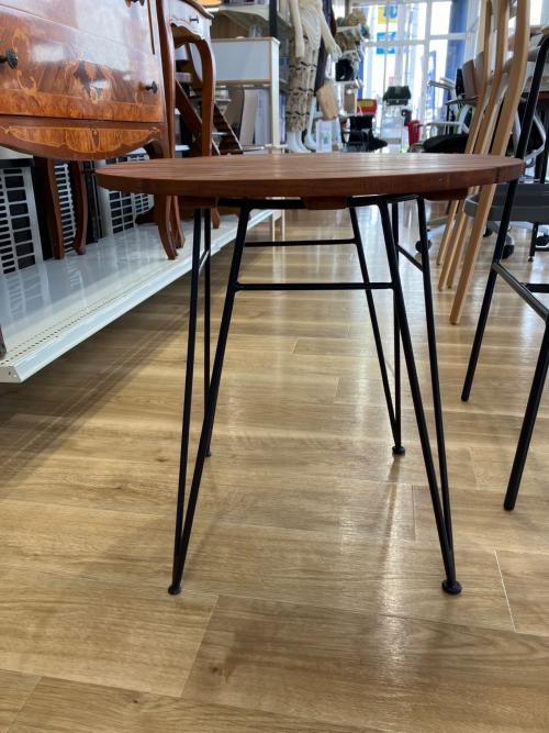 KAYU STYLE ラウンドガーデンテーブル ブラウン 1点セット 木製