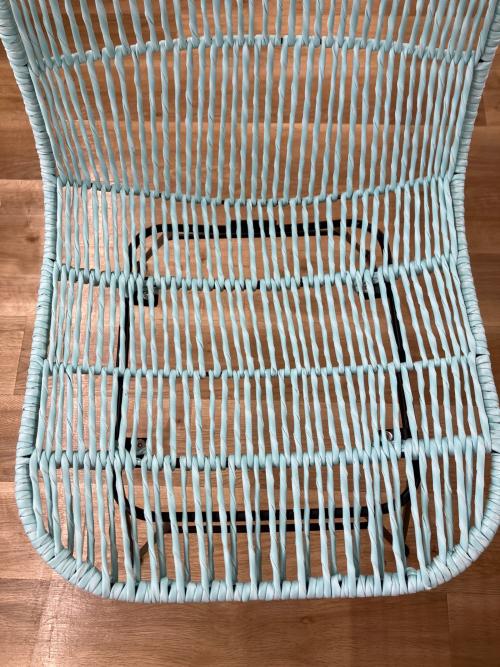 KAYU STYLE ベランダチェア ブルー 1人掛け ラタン