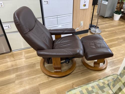 Ekornes (エコーネス) ストレスレスチェア ブラウン ノルウェー製 1人掛け オットマン付 レザー