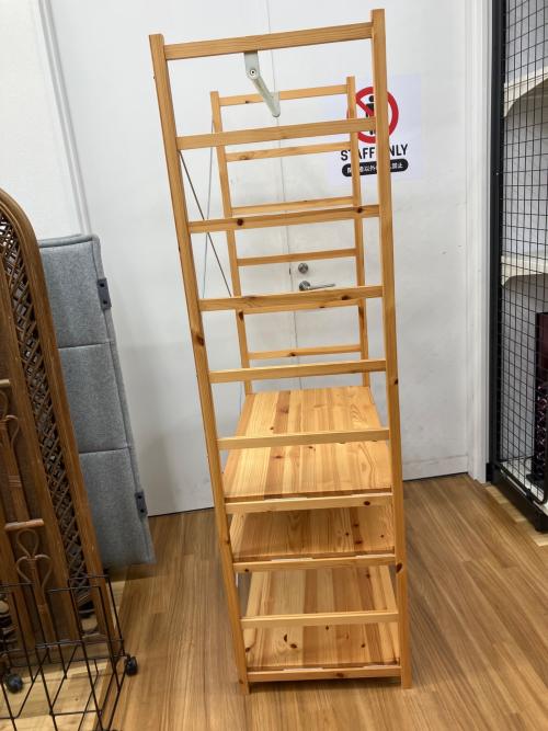 無印良品 (ムジルシリョウヒン) ユニットシェルフ ナチュラル ハンガーラック 302 シングル 棚3段