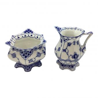 ROYAL COPENHAGEN (ロイヤル・コペンハーゲン) クリーマー＆シュガーポットセット ブルーフルーテッド・フルレース