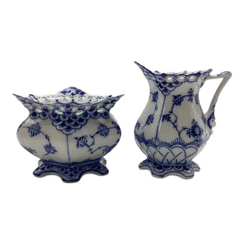 ROYAL COPENHAGEN (ロイヤル・コペンハーゲン) クリーマー＆シュガーポットセット ブルーフルーテッド・フルレース