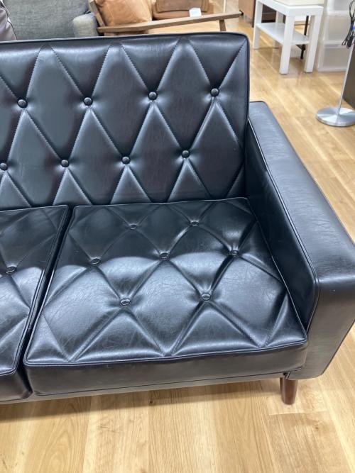 カリモク60 (カリモクロクマル) 3人掛けソファー 93 ブラック ロビーチェア：U36213BDK オットマン：X36206BDK