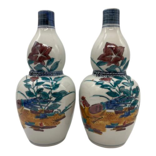 九谷焼 (クタニヤキ) 酒器揃 做古九谷手花鳥絵