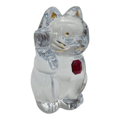 Baccarat (バカラ) ガラス細工 まねき猫 レッドオクトゴン