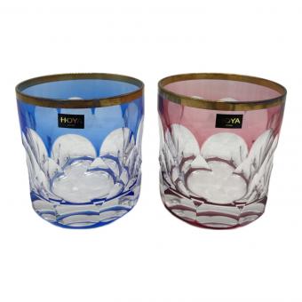 HOYA CRYSTAL (ホーヤクリスタル) 切子グラスセット 色被せクリスタル