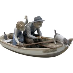 LLADRO (リヤドロ) フィギュリン おじいちゃんと魚つり ※釣り竿破損有