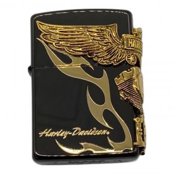 ZIPPO (ジッポ) ZIPPO HARLEY-DAVIDSON 両面加工 羽 ブラック 真鍮(ブラス)