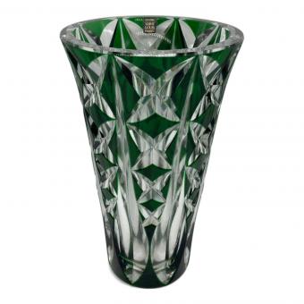 Saint Louis (サンルイ) フラワーベース クリスタルガラス グリーンカット ★