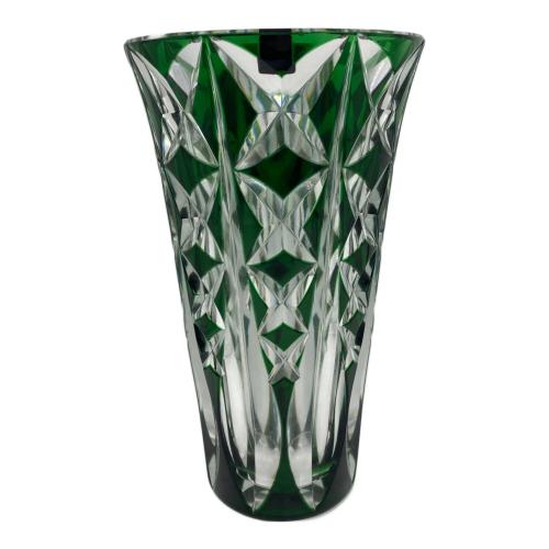 Saint Louis (サンルイ) フラワーベース クリスタルガラス グリーンカット ★