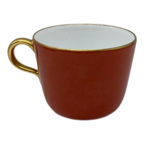 大倉陶園 (オオクラトウエン) カップ&ソーサーセット レッド&ブルー 色蒔き 2Pセット