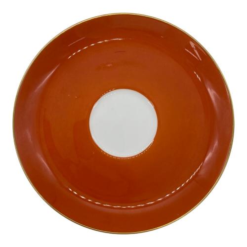 大倉陶園 (オオクラトウエン) カップ&ソーサーセット レッド&ブルー 色蒔き 2Pセット