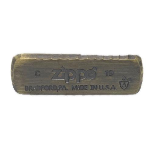 ZIPPO (ジッポ) ZIPPO 3面深彫エッチング＆スカルアンティークブラス No4409
