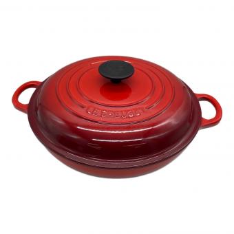 LE CREUSET (ルクルーゼ) 両手鍋 2L SIZE 26cm レッド ビッフェSキャセロール