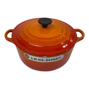 LE CREUSET (ルクルーゼ) 両手鍋 20cm オレンジ ココット・ロンド
