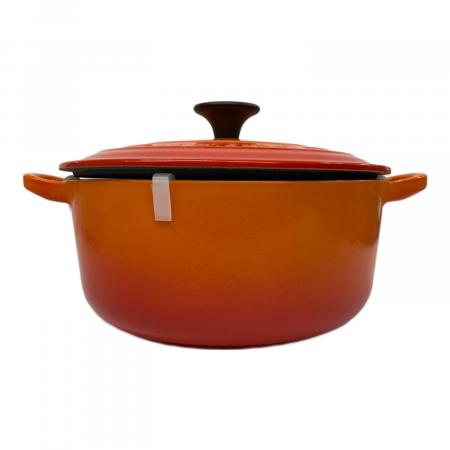 LE CREUSET (ルクルーゼ) 両手鍋 20cm オレンジ ココット・ロンド