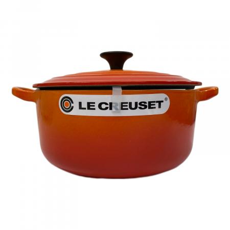 LE CREUSET (ルクルーゼ) 両手鍋 20cm オレンジ ココット・ロンド